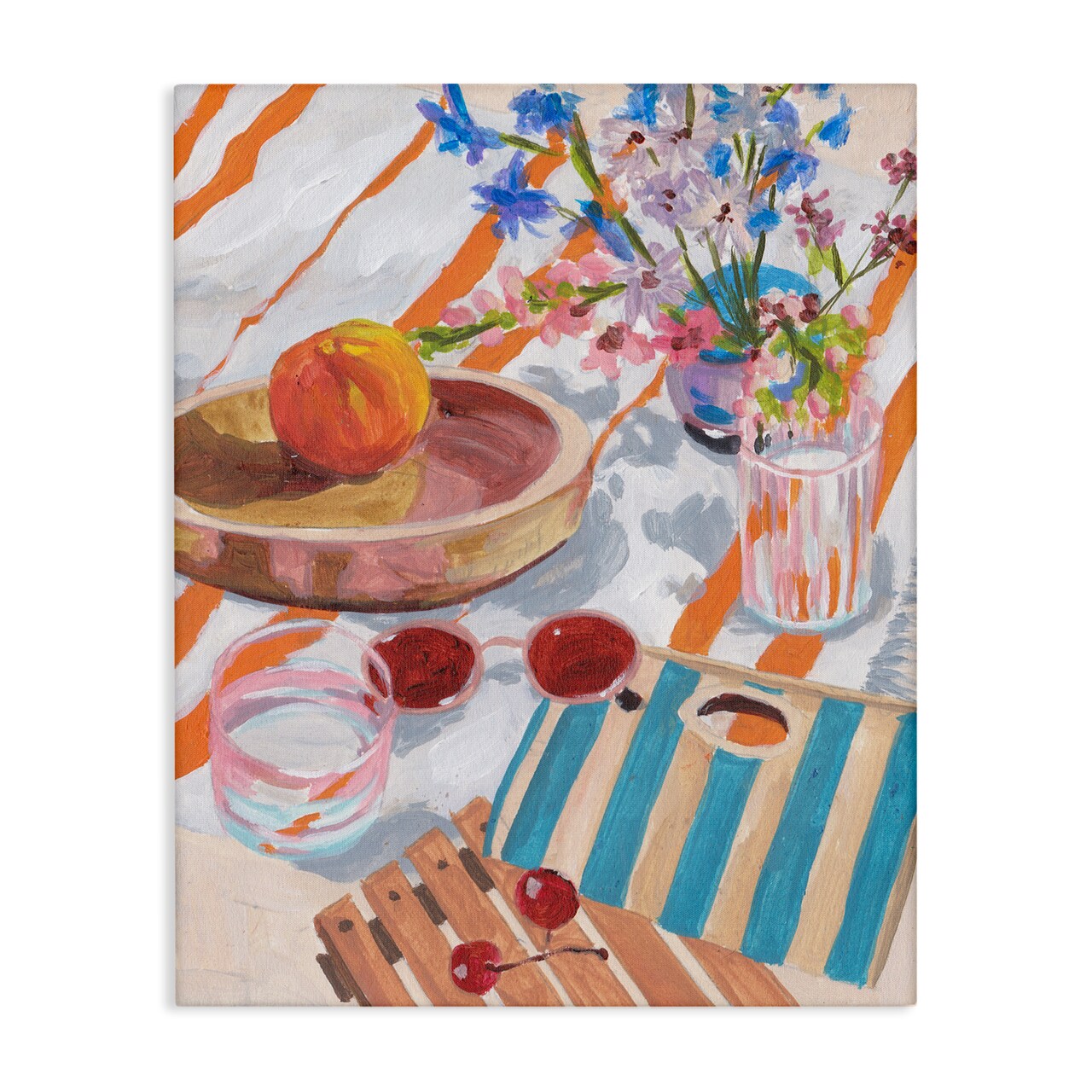 Stupell Industries Tangerine Tides Beach Blanket Canvas By Melissa Wang